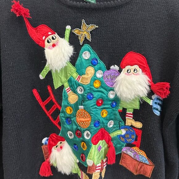 Vintage Gnome Ugly Xmas Christmas Sweater - Picture 3 of 5